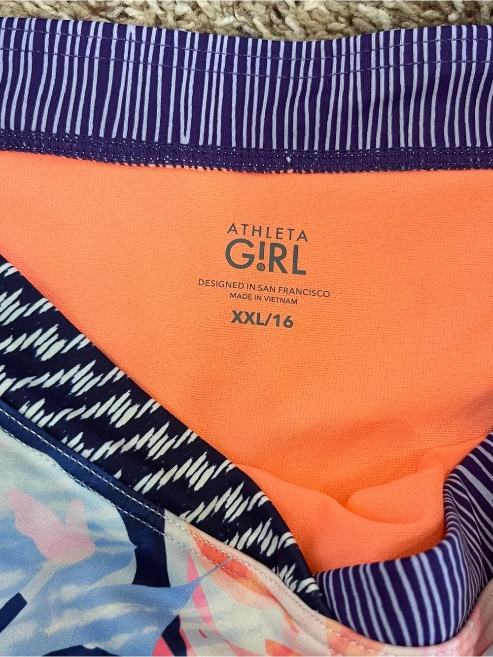 Athleta Girl Sunny Floral 2-Piece Bikini Set Top & Bottom XXL/16 Summer Swim